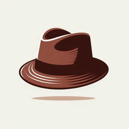 Illustration of a brown hat on a white background. Vector illustrationのイラスト素材