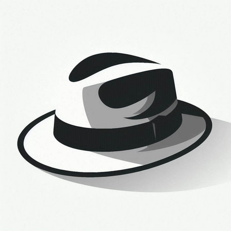 hat icon with shadow on a white background. 3D illustration.のイラスト素材