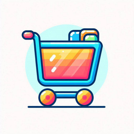 Shopping cart icon. Shopping cart vector illustration in trendy flat style.のイラスト素材