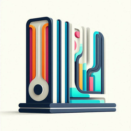 Colorful 3d illustration of a set of measuring instruments on a white backgroundのイラスト素材