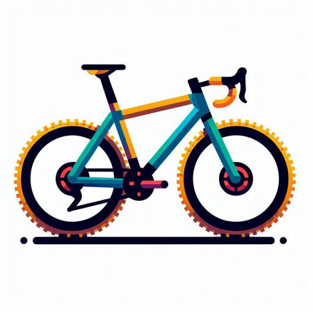 Bicycle icon. Vector illustration in flat style. Isolated on white background.のイラスト素材