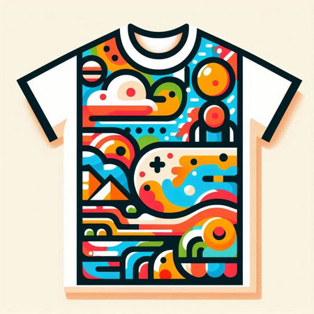 Colorful t-shirt design with abstract pattern. Vector illustration.のイラスト素材
