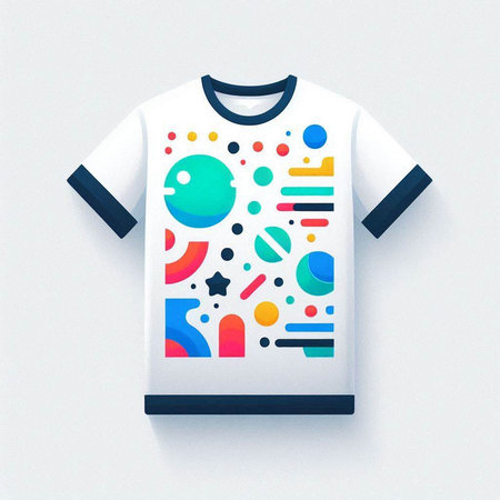 T-shirt design with colorful doodles. Vector illustration.のイラスト素材