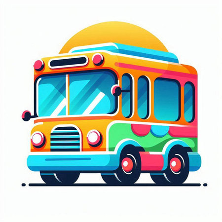 School bus. Vector illustration of a school bus on a white background.のイラスト素材