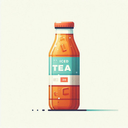 Bottle of cola. Vector illustration in flat design style.のイラスト素材