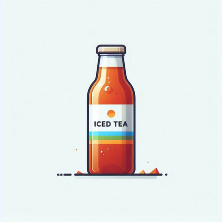Vector illustration of a bottle of ketchup. Flat style design.のイラスト素材