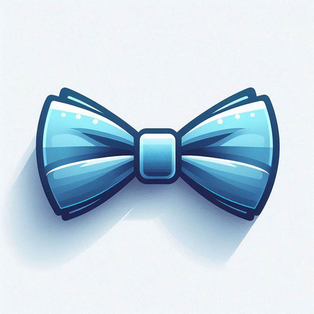 Illustration of a blue bow tie isolated on a white background.のイラスト素材
