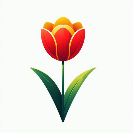 tulip flower isolated on a white background. vector illustration.のイラスト素材