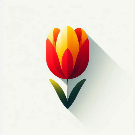 Tulip flower on a white background. Vector Illustration.のイラスト素材