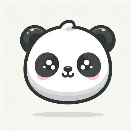 Cute panda face. Cartoon animal character. Vector illustration.のイラスト素材