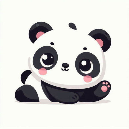 Cute panda vector illustration. Cute cartoon panda character.のイラスト素材