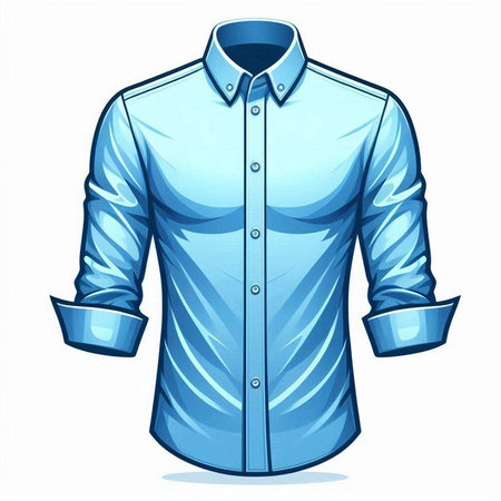 Illustration of a blue shirt isolated on a white background - vectorのイラスト素材