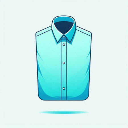 Shirt icon. Vector illustration. Blue shirt with a collar.のイラスト素材
