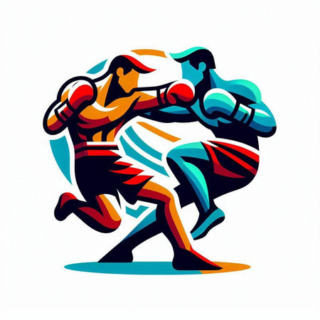 Boxing action cartoon sport graphic vector. Boxing action graphic vector.のイラスト素材