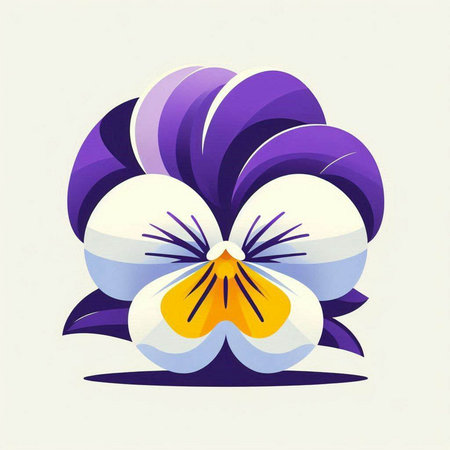 pansy in the form of a flower. Vector illustration.のイラスト素材