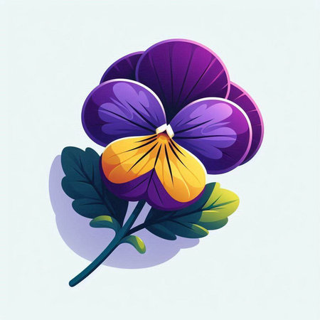 Viola flower on a light background. Vector illustration. Eps 10のイラスト素材
