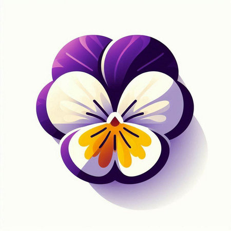 pansy flower isolated on a white background. vector illustration.のイラスト素材
