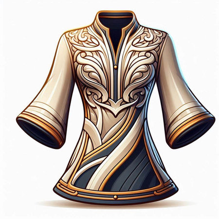 Illustration of a mannequin with a pattern on a white backgroundのイラスト素材