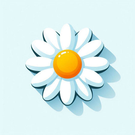 Daisy flower icon on blue background. Vector illustration. Eps 10のイラスト素材