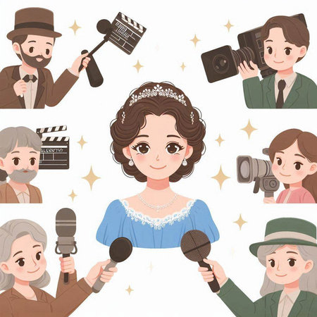 Illustration of a set of cartoon people with various professions and hobbiesのイラスト素材