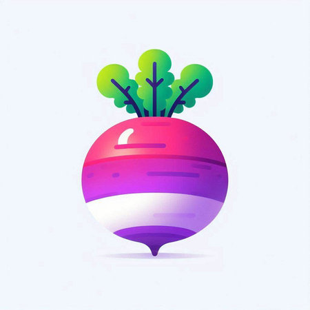 Vector illustration of a fresh turnip isolated on a white background.のイラスト素材