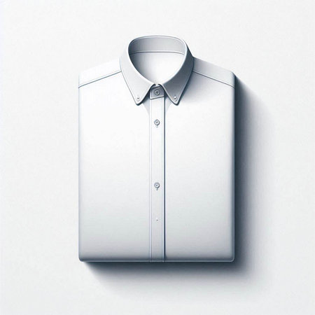 Men's shirt on a white background. 3d rendering, illustration.のイラスト素材