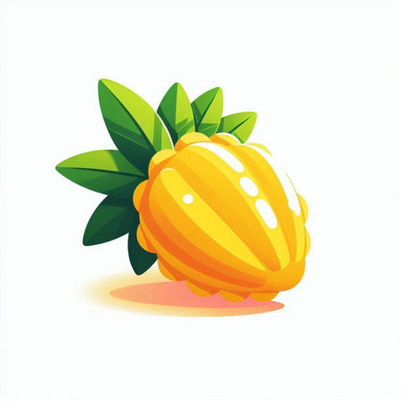 Vector illustration of a yellow kiwi fruit on a white backgroundのイラスト素材