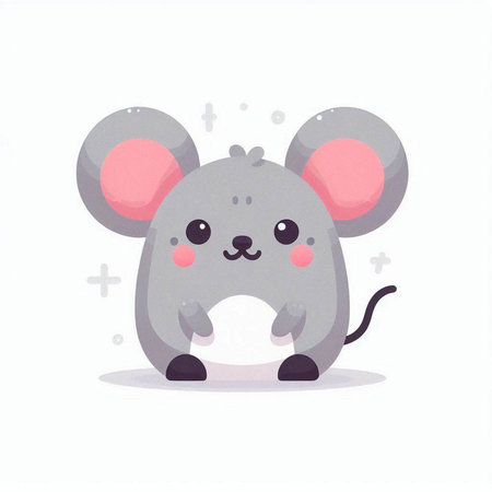 Cute cartoon mouse. Vector illustration of a cute little mouse.のイラスト素材