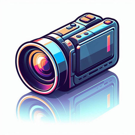 Digital camera on a white background. Vector illustration. Eps 10.のイラスト素材