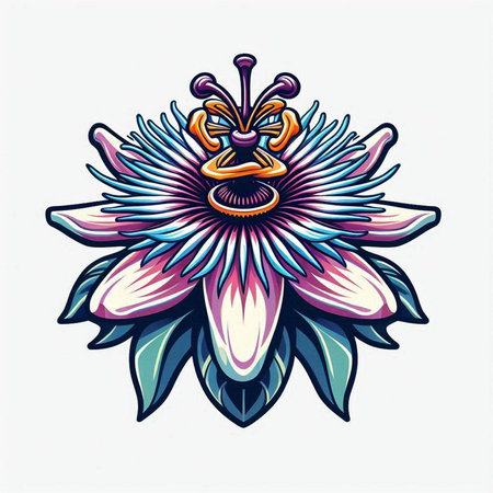 Vector illustration of a beautiful flower in the form of a dragon.のイラスト素材