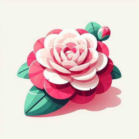 Camellia flower vector illustration. Can be used as a greeting cardのイラスト素材