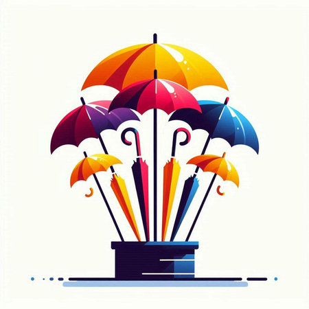 Illustration of colorful umbrella on white background - vector eps10のイラスト素材
