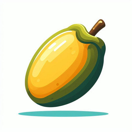 Mango fruit vector illustration isolated on white background. Vector illustration.のイラスト素材