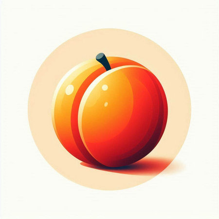 Vector illustration of ripe peach on a white background. Eps 10.のイラスト素材