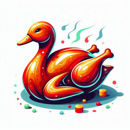 Illustration of a stylized flamingo on a white background.のイラスト素材