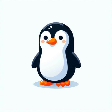 Cute penguin isolated on white background. Vector cartoon illustration.のイラスト素材