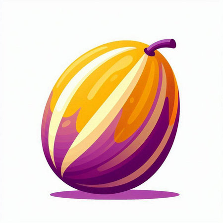 Illustration of a ripe melon isolated on a white background.のイラスト素材