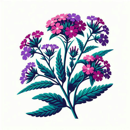 Violet flowers on a white background. Vector illustration for your designのイラスト素材