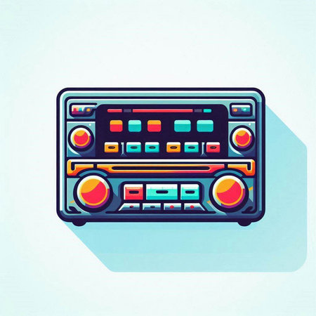 Retro radio icon. Vintage style. Vector illustration. Eps 10のイラスト素材