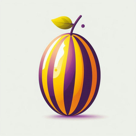 Watermelon with stripes on a white background, vector illustration, eps 10のイラスト素材