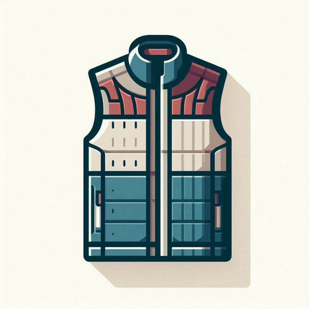 Vest flat icon. Vector illustration of a jacket with a visor.のイラスト素材