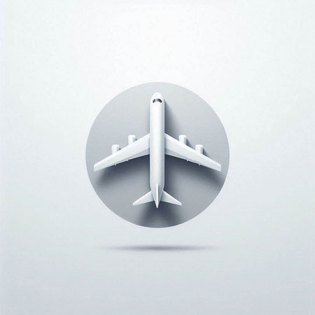 Airplane icon on the grey background. Eps 10 vector file.のイラスト素材