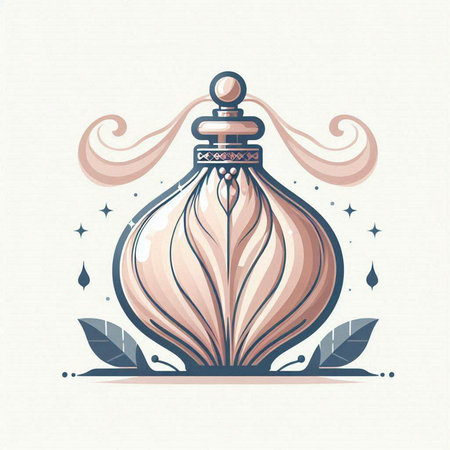 Perfume bottle isolated on white background. 3D illustration.のイラスト素材