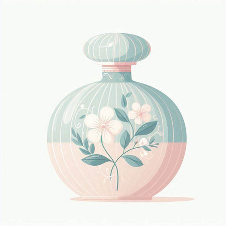 Ceramic vase with flowers and leaves. Vector illustration.のイラスト素材