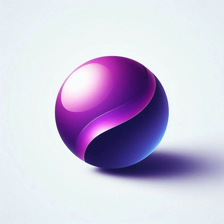 Abstract 3d sphere with shadow on white background. Vector illustration.のイラスト素材