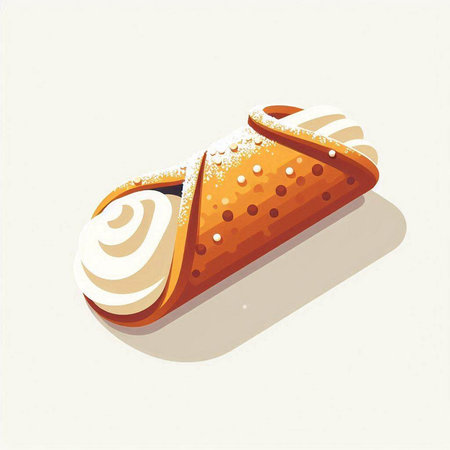 Sweet roll with cream on a white background. Vector illustration in retro style.のイラスト素材
