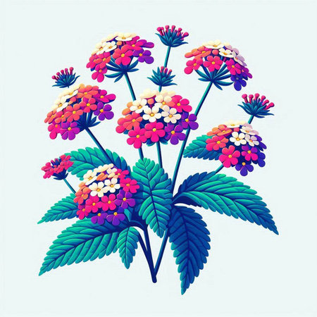 Viburnum flowers on a light blue background. Vector illustration.のイラスト素材