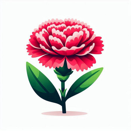 Carnation flower isolated on a white background. Vector illustration.のイラスト素材