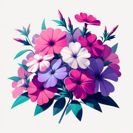 Flower bouquet in the form of a circle. Vector illustration.のイラスト素材