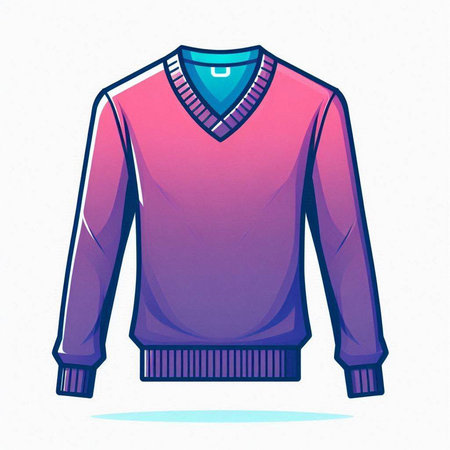 Illustration of a sweater with a collar on a white background.のイラスト素材